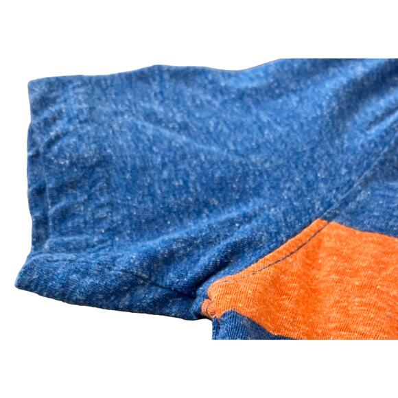 WONDER NATION SHORT SLEEVE T-SHIRT, BOYS, S (6-7), BLUE & ORANGE STRIPES - Picture 7 of 9